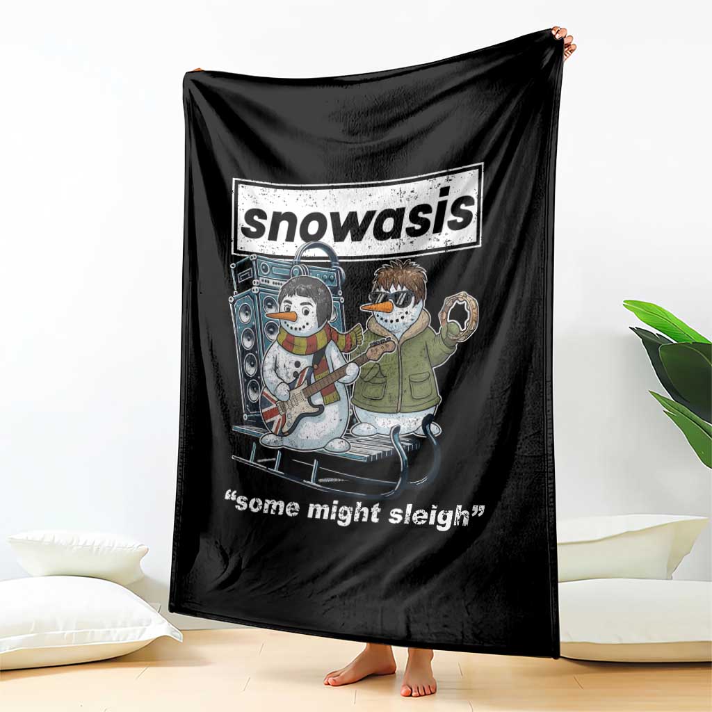 Snowasis Some Might Sleigh Throw Blanket Funny Christmas Snowmen Rock Band TS11 Print Your Wear