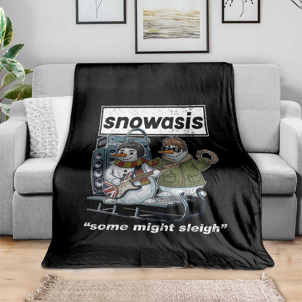 Snowasis Some Might Sleigh Throw Blanket Funny Christmas Snowmen Rock Band TS11 Print Your Wear