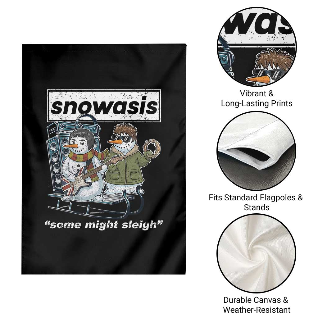 Snowasis Some Might Sleigh Garden Flag Funny Christmas Snowmen Rock Band TS11 Print Your Wear