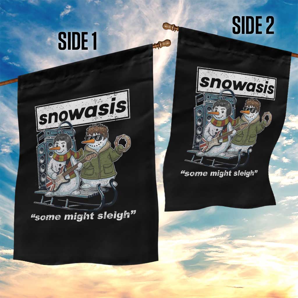 Snowasis Some Might Sleigh Garden Flag Funny Christmas Snowmen Rock Band TS11 Print Your Wear
