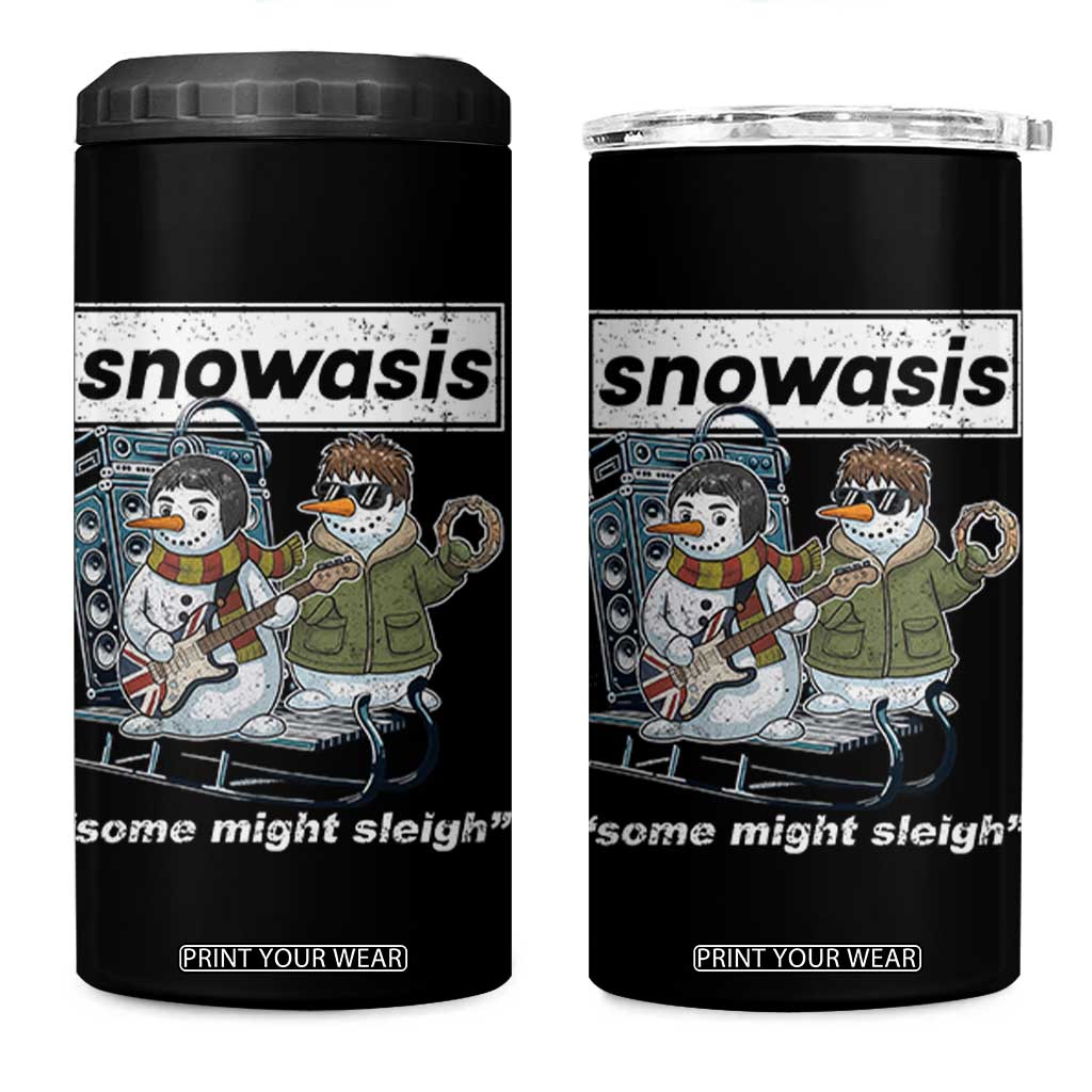 Snowasis Some Might Sleigh 4 in 1 Can Cooler Tumbler Funny Christmas Snowmen Rock Band TS11 One Size: 16 oz Black Print Your Wear