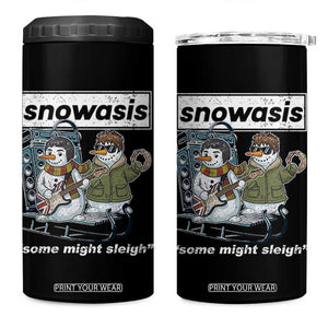 Snowasis Some Might Sleigh 4 in 1 Can Cooler Tumbler Funny Christmas Snowmen Rock Band TS11 One Size: 16 oz Black Print Your Wear