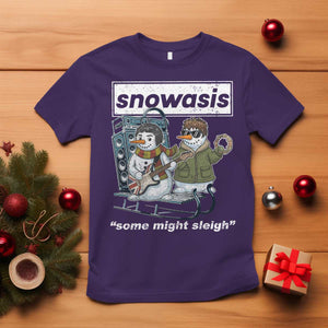 Snowasis Some Might Sleigh T Shirt Funny Christmas Snowmen Rock Band TS11 Purple Print Your Wear