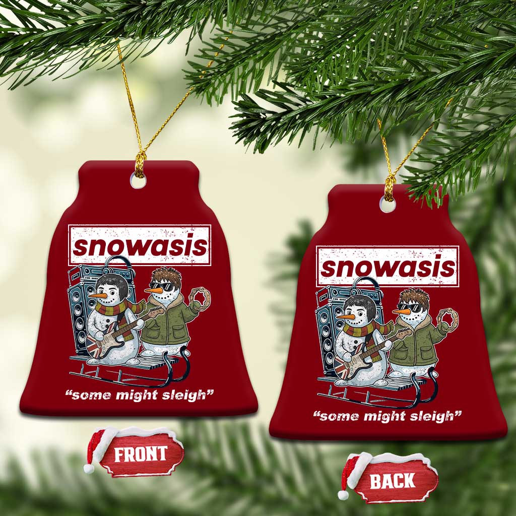 Snowasis Some Might Sleigh Ceramic Ornament Funny Xmas Snowmen Rock Band TS11 Print Your Wear