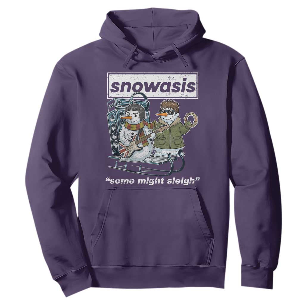 Snowasis Some Might Sleigh Hoodie Funny Christmas Snowmen Rock Band TS11 Purple Print Your Wear