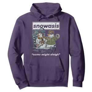 Snowasis Some Might Sleigh Hoodie Funny Christmas Snowmen Rock Band TS11 Purple Print Your Wear