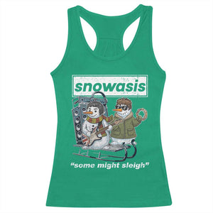 Snowasis Some Might Sleigh Racerback Tank Top Funny Christmas Snowmen Rock Band TS11 Irish Green Print Your Wear
