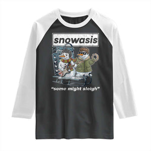 Snowasis Some Might Sleigh Raglan Shirt Funny Christmas Snowmen Rock Band TS11 Black White Print Your Wear