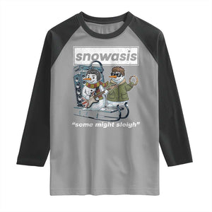 Snowasis Some Might Sleigh Raglan Shirt Funny Christmas Snowmen Rock Band TS11 Sport Gray Black Print Your Wear