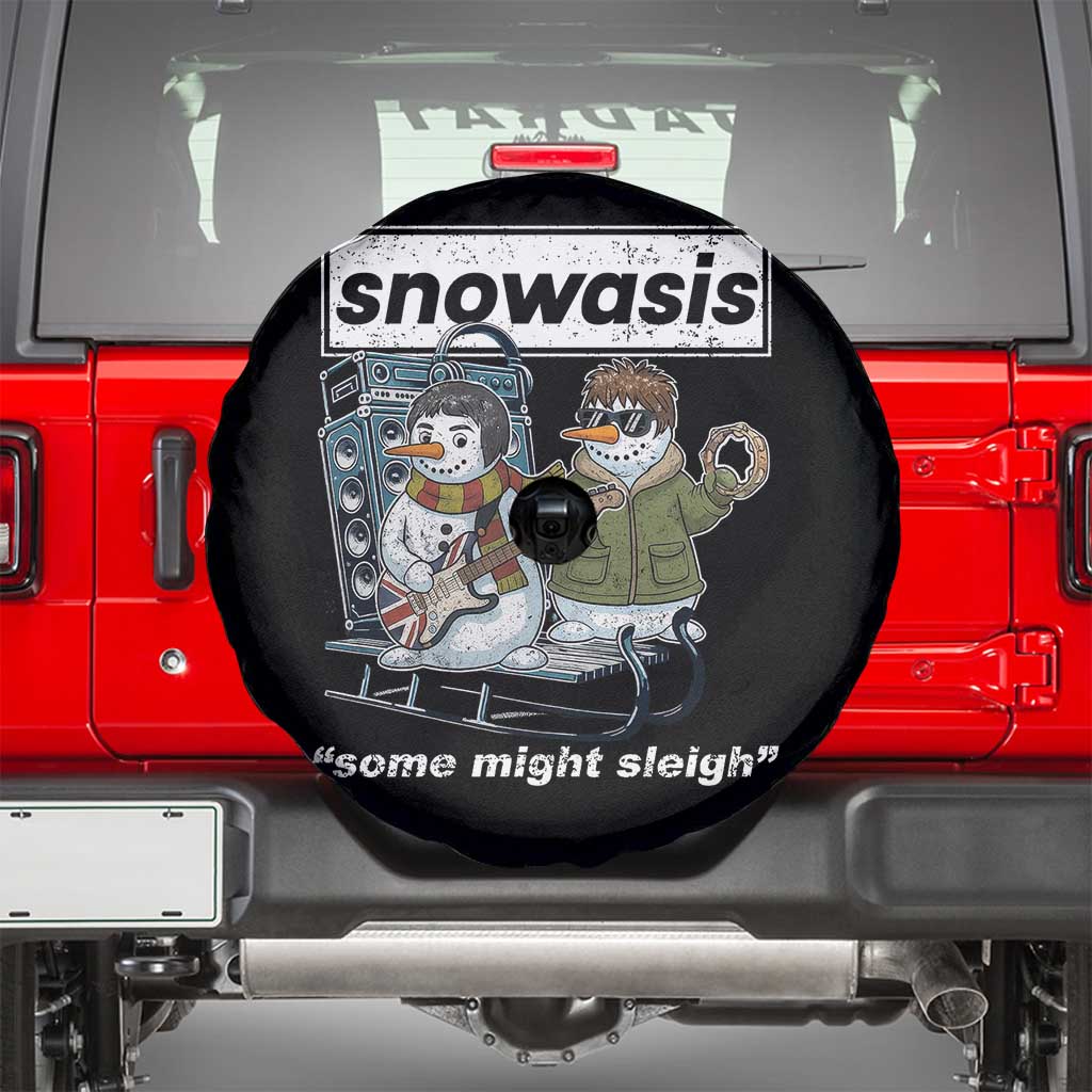 Snowasis Some Might Sleigh Spare Tire Cover Funny Christmas Snowmen Rock Band TS11 Black Print Your Wear