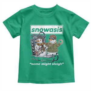 Snowasis Some Might Sleigh Toddler T Shirt Funny Christmas Snowmen Rock Band TS11 Irish Green Print Your Wear