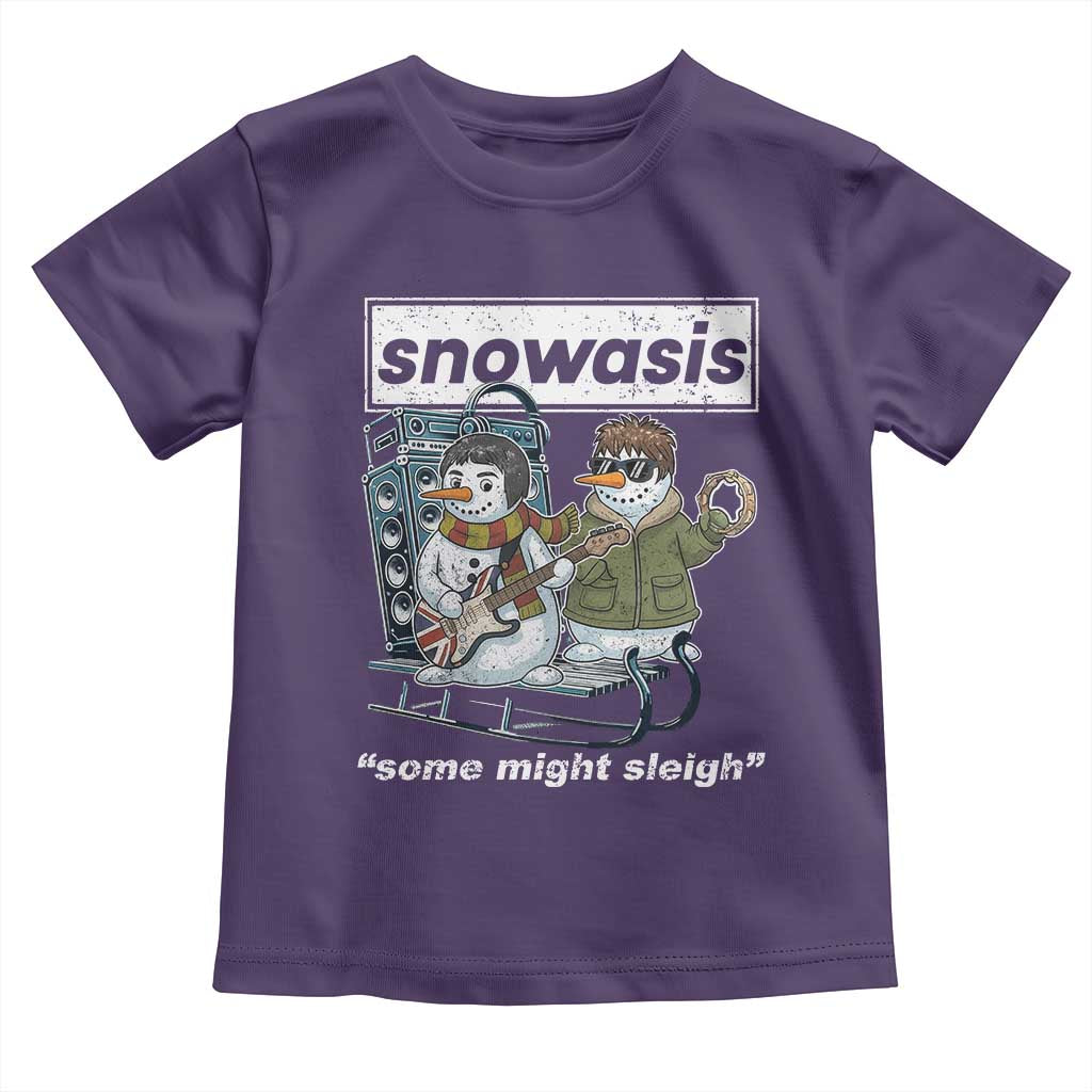 Snowasis Some Might Sleigh Toddler T Shirt Funny Christmas Snowmen Rock Band TS11 Purple Print Your Wear