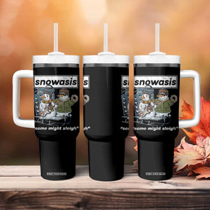 Snowasis Some Might Sleigh Tumbler With Handle Funny Christmas Snowmen Rock Band TS11 Print Your Wear