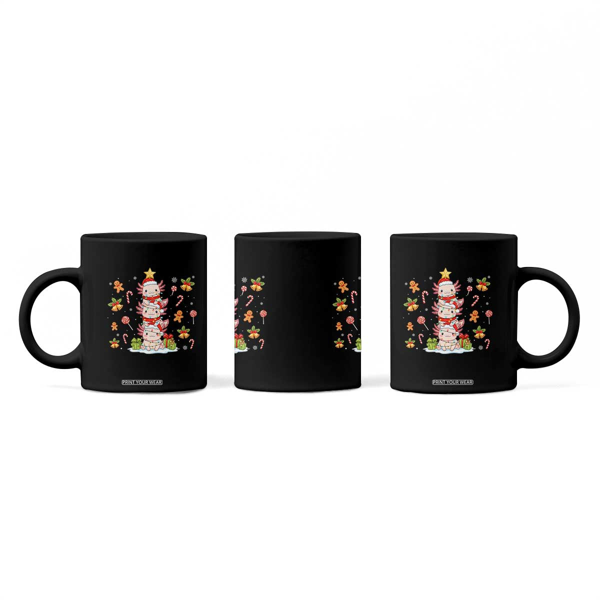 Funny Christmas Kawaii Axolotl Xmas Tree Coffee Mug TS11 Print Your Wear