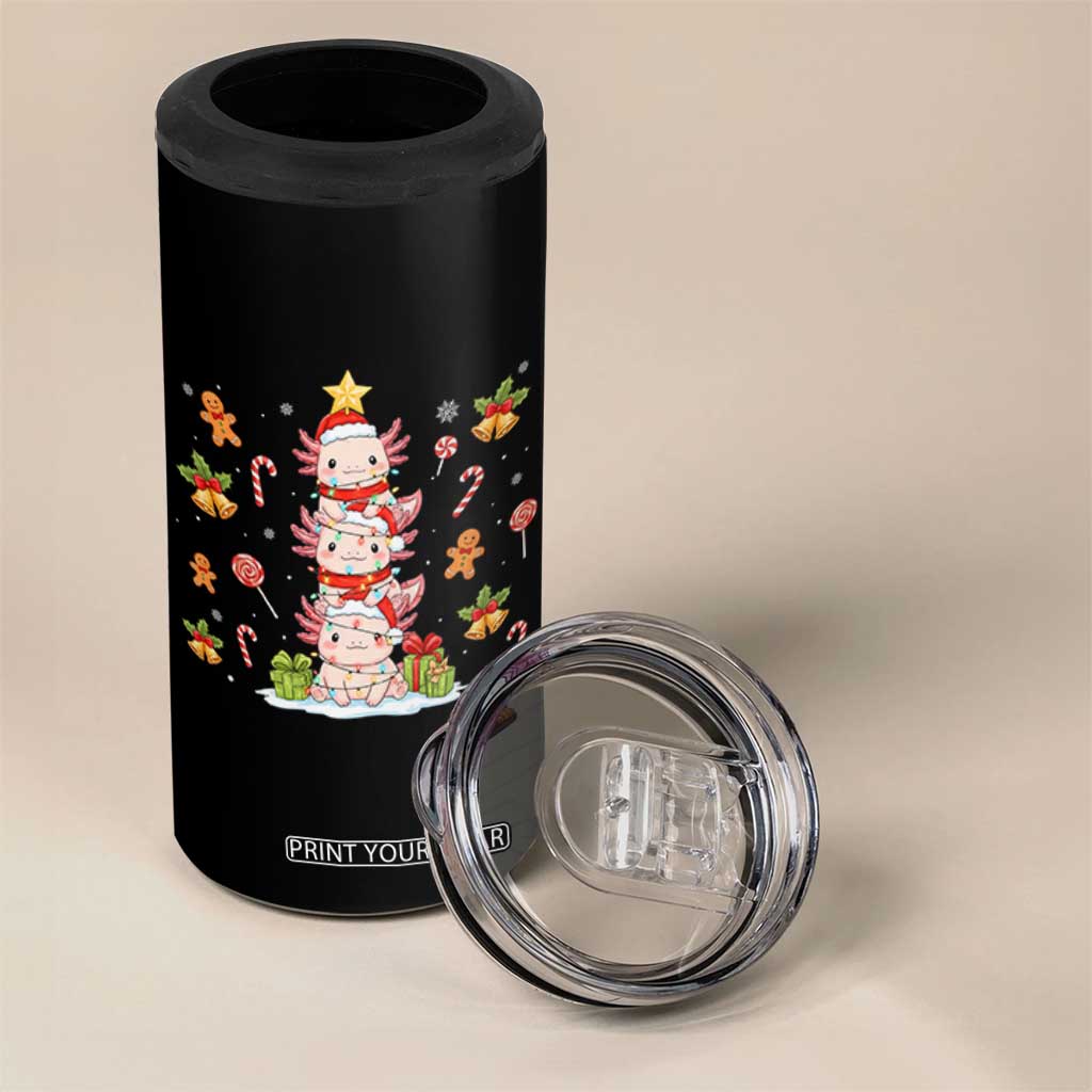 Funny Christmas Kawaii Axolotl Xmas Tree 4 in 1 Can Cooler Tumbler TS11 Print Your Wear