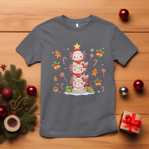 Funny Christmas Kawaii Axolotl Xmas Tree T Shirt TS11 Charcoal Print Your Wear
