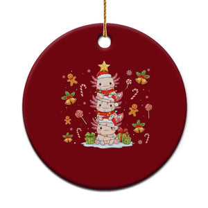 Funny Christmas Kawaii Axolotl Xmas Tree Ceramic Ornament TS11 1pc Red Print Your Wear