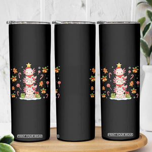 Funny Christmas Kawaii Axolotl Xmas Tree Skinny Tumbler TS11 Print Your Wear