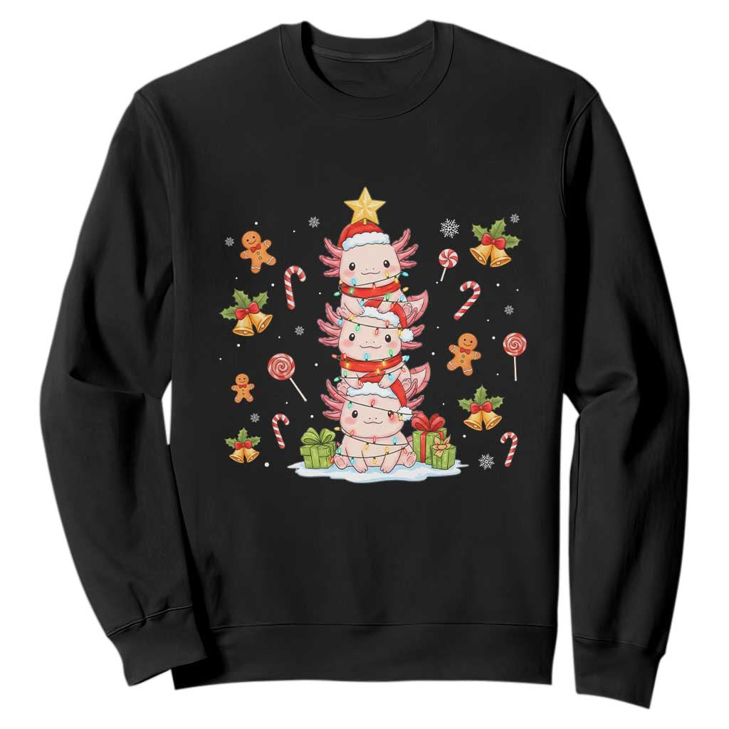 Funny Christmas Kawaii Axolotl Xmas Tree Sweatshirt - Print Your Wear