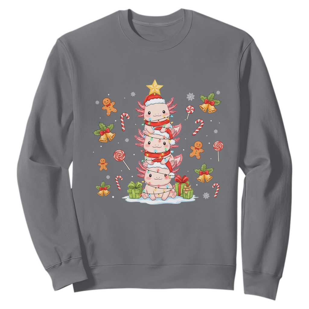 Funny Christmas Kawaii Axolotl Xmas Tree Sweatshirt - Print Your Wear
