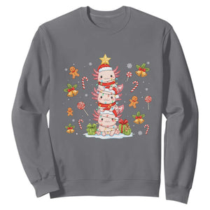 Funny Christmas Kawaii Axolotl Xmas Tree Sweatshirt - Print Your Wear