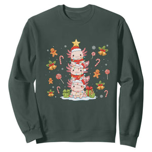 Funny Christmas Kawaii Axolotl Xmas Tree Sweatshirt - Print Your Wear