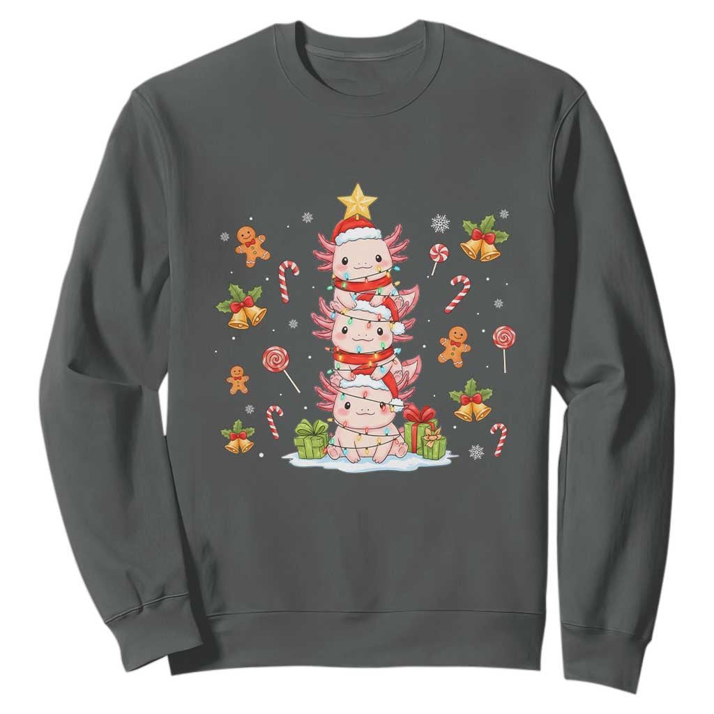 Funny Christmas Kawaii Axolotl Xmas Tree Sweatshirt - Print Your Wear