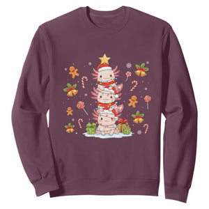 Funny Christmas Kawaii Axolotl Xmas Tree Sweatshirt - Print Your Wear
