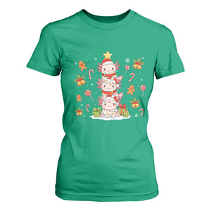 Funny Christmas Kawaii Axolotl Xmas Tree T Shirt For Women TS11 Irish Green Print Your Wear