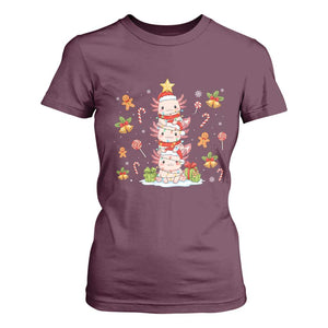 Funny Christmas Kawaii Axolotl Xmas Tree T Shirt For Women TS11 Maroon Print Your Wear