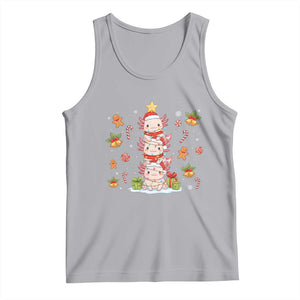 Funny Christmas Kawaii Axolotl Xmas Tree Tank Top TS11 Athletic Heather Print Your Wear