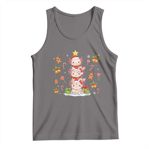 Funny Christmas Kawaii Axolotl Xmas Tree Tank Top TS11 Deep Heather Print Your Wear