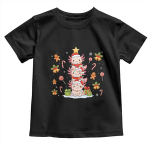 Funny Christmas Kawaii Axolotl Xmas Tree Toddler T Shirt TS11 Black Print Your Wear