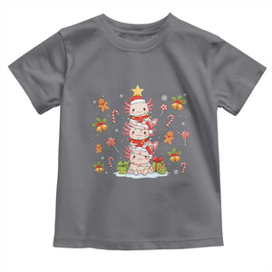 Funny Christmas Kawaii Axolotl Xmas Tree Toddler T Shirt TS11 Charcoal Print Your Wear