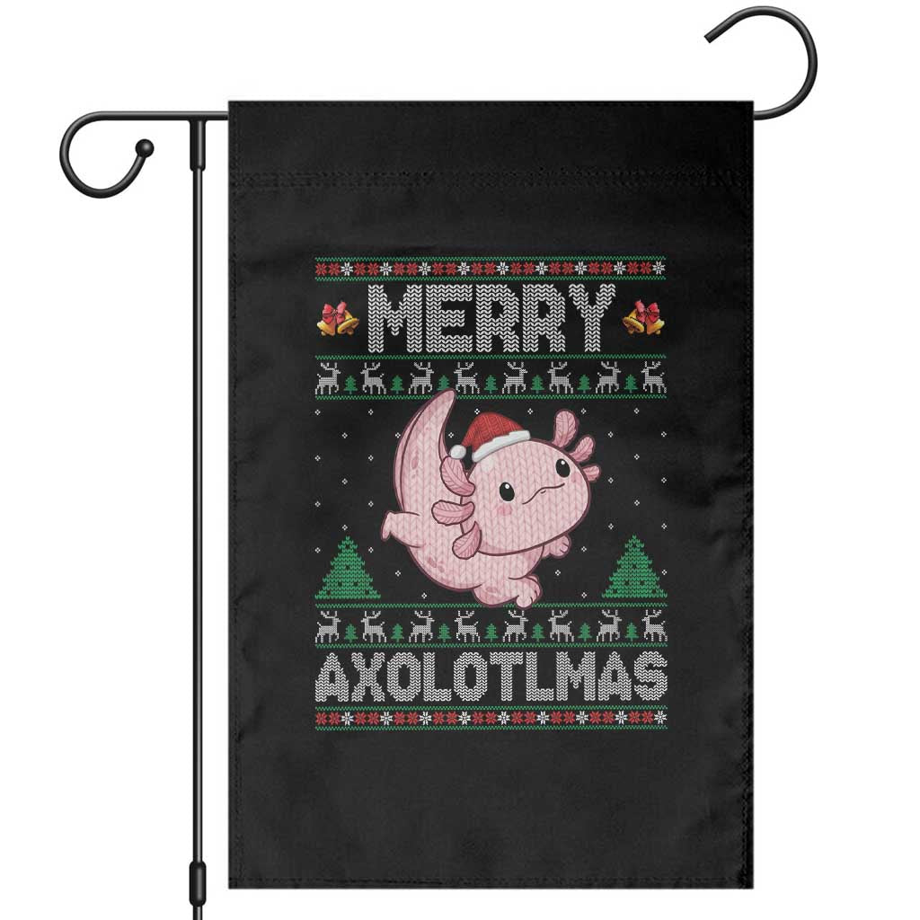 Funny Christmas Axolotl Garden Flag Merry Axolotlmas Xmas Salamander TS11 Black Print Your Wear
