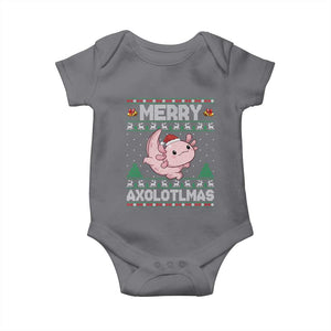 Funny Christmas Axolotl Baby Onesie Merry Axolotlmas Xmas Salamander TS11 Charcoal Print Your Wear