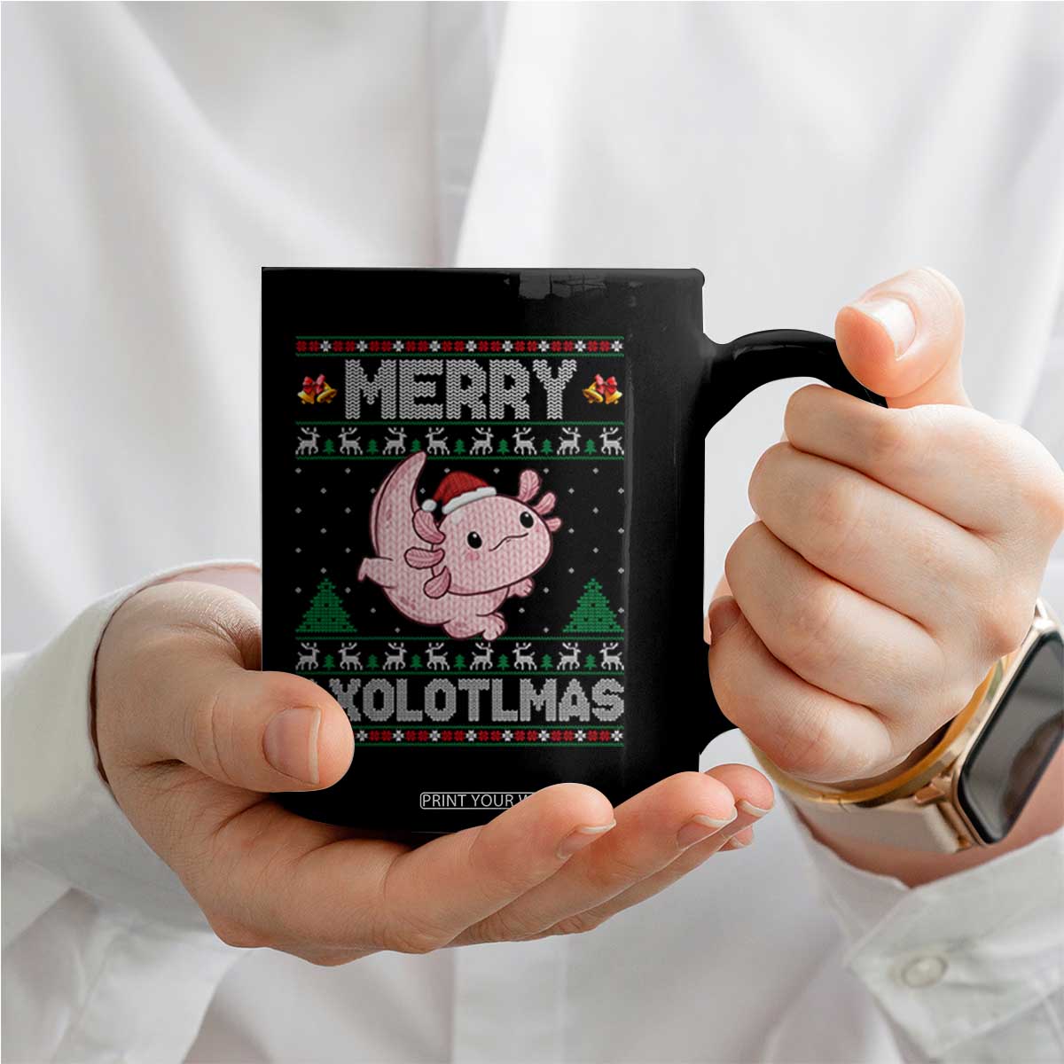 Funny Christmas Axolotl Coffee Mug Merry Axolotlmas Xmas Salamander TS11 Print Your Wear
