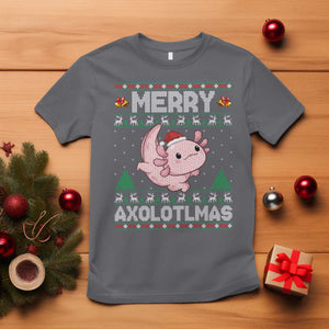 Funny Christmas Axolotl T Shirt Merry Axolotlmas Xmas Salamander TS11 Charcoal Print Your Wear