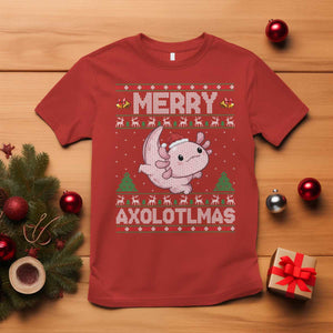 Funny Christmas Axolotl T Shirt Merry Axolotlmas Xmas Salamander - Print Your Wear