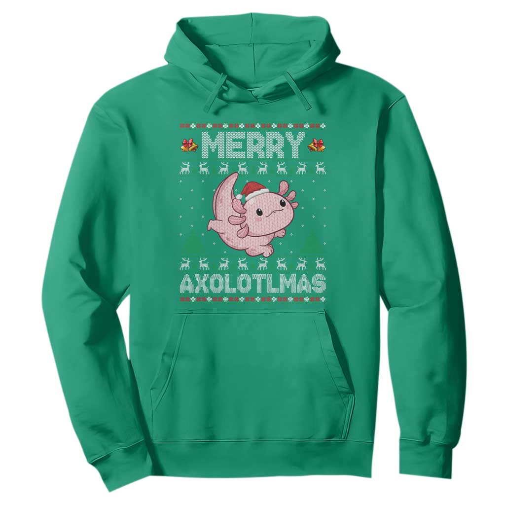 Funny Christmas Axolotl Hoodie Merry Axolotlmas Xmas Salamander TS11 Irish Green Print Your Wear