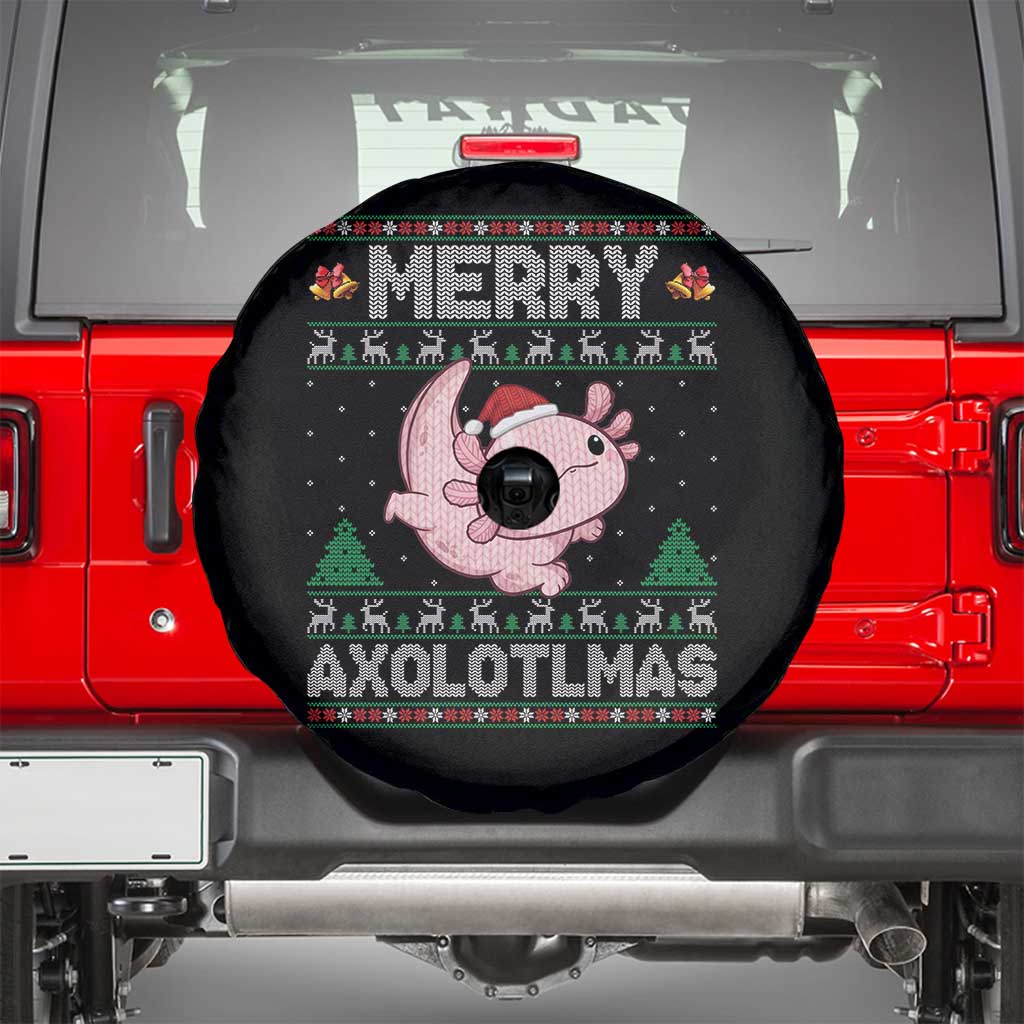 Funny Christmas Axolotl Spare Tire Cover Merry Axolotlmas Xmas Salamander TS11 Black Print Your Wear