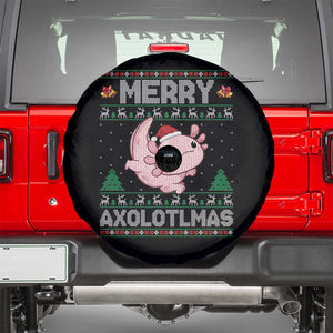 Funny Christmas Axolotl Spare Tire Cover Merry Axolotlmas Xmas Salamander TS11 Black Print Your Wear