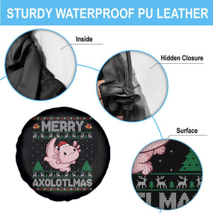 Funny Christmas Axolotl Spare Tire Cover Merry Axolotlmas Xmas Salamander TS11 Print Your Wear