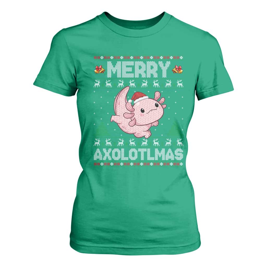 Funny Christmas Axolotl T Shirt For Women Merry Axolotlmas Xmas Salamander TS11 Irish Green Print Your Wear