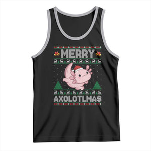 Funny Christmas Axolotl Tank Top Merry Axolotlmas Xmas Salamander TS11 Black Athletic Heather Print Your Wear