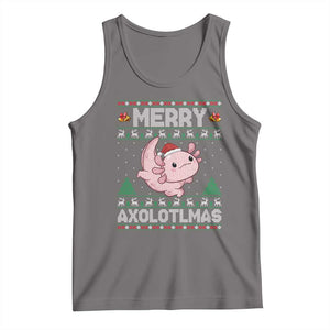 Funny Christmas Axolotl Tank Top Merry Axolotlmas Xmas Salamander TS11 Deep Heather Print Your Wear