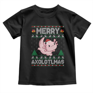 Funny Christmas Axolotl Toddler T Shirt Merry Axolotlmas Xmas Salamander TS11 Black Print Your Wear