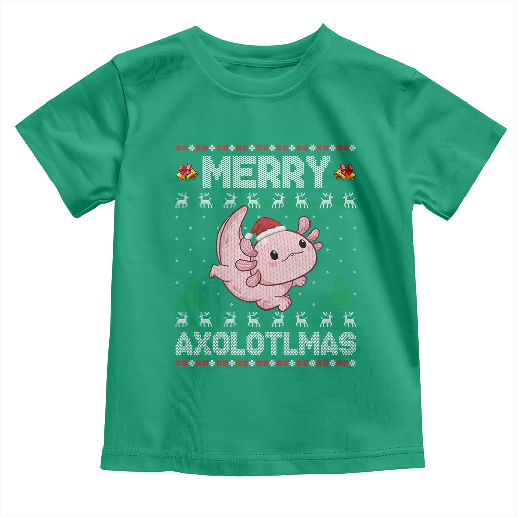 Funny Christmas Axolotl Toddler T Shirt Merry Axolotlmas Xmas Salamander TS11 Irish Green Print Your Wear