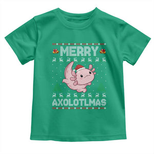 Funny Christmas Axolotl Toddler T Shirt Merry Axolotlmas Xmas Salamander TS11 Irish Green Print Your Wear