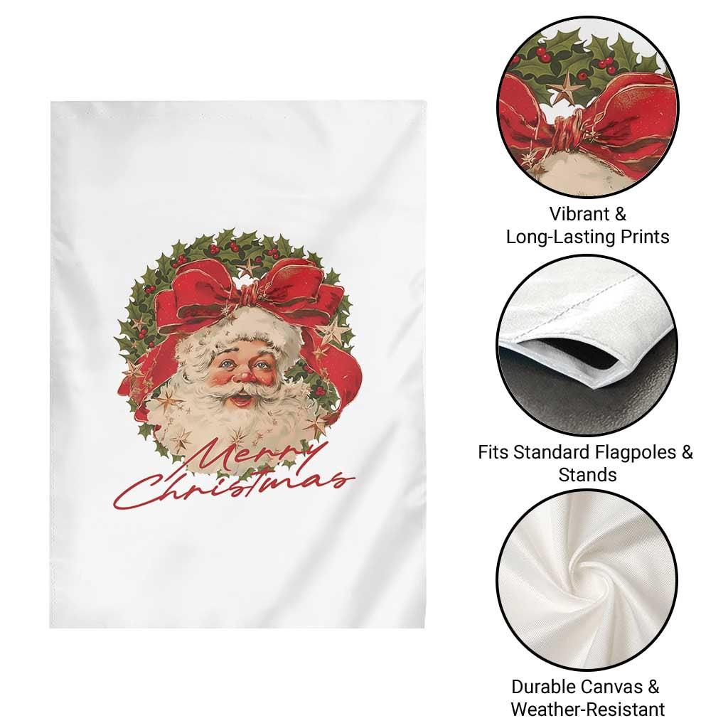 Merry Christmas Vintage Retro Santa Claus Coquette Garden Flag TS11 Print Your Wear